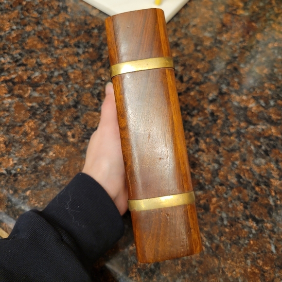 Vintage Book Shaped Box with Brass Indian Rosewood Keepsake Box mid century - Picture 2 of 8